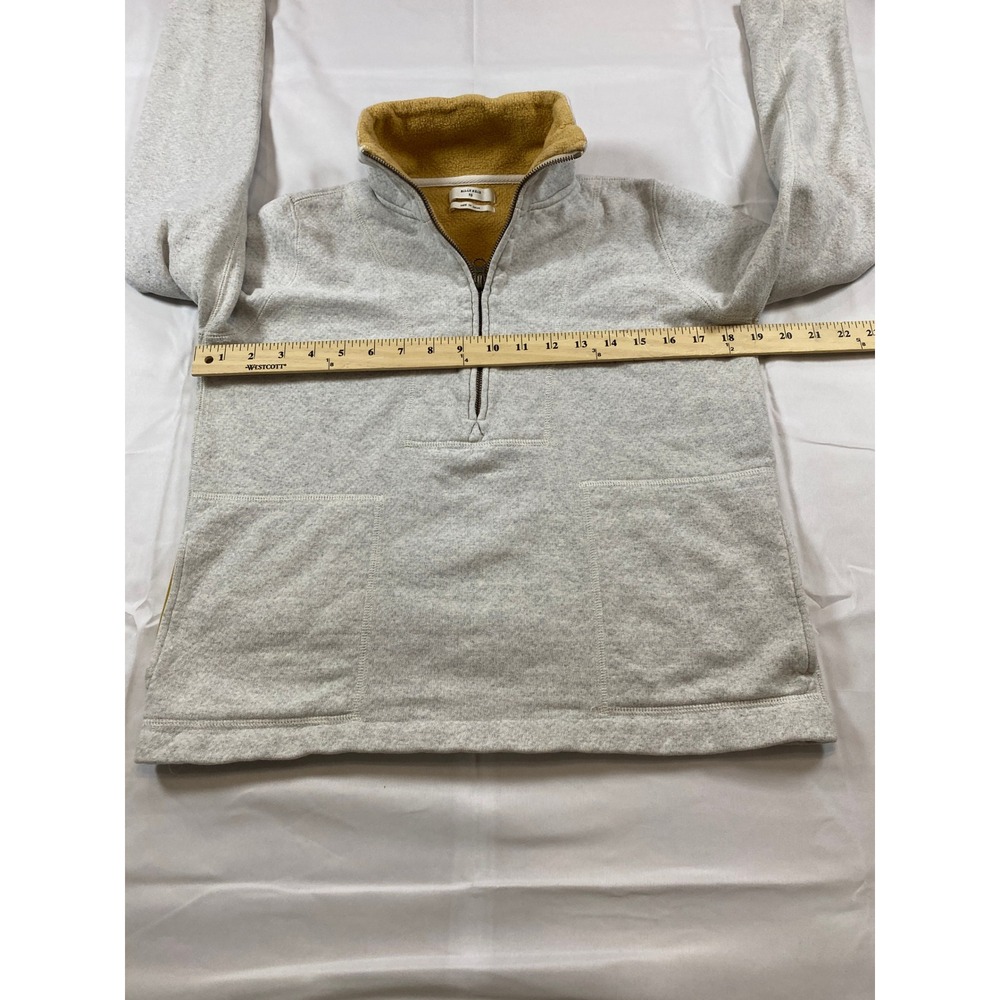 Billy Reid Mens XS Quarter Zip Pullover Gray Cotton Fleece Collar Made in Japan - Picture 7 of 10